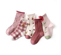axy Chaussettes Enfants Filles Colorées - Lot de 5, 23-26