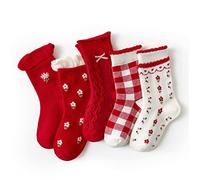axy Chaussettes Enfants Filles Colorées - Lot de 5, 23-26