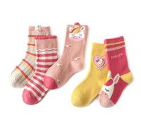 axy Chaussettes Enfants Filles Colorées - Lot de 5, 27-30