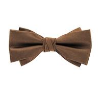 axy FLI4B Nœud papillon pour homme, déjà noué, réglable, couleur de mariage, marron, taille unique