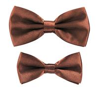 axy FLIP1 - Lot de 2 nœuds papillons assortis et réglables, pour père et fils marron marron clair