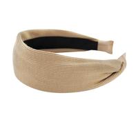 axy HR10B Serre-tête large en tissu côtelé pour femme (beige, large)