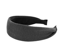 axy HR10B Serre-tête large en tissu côtelé pour femme (gris foncé, large)