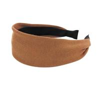 axy HR10B Serre-tête large en tissu côtelé pour femme (marron, large)