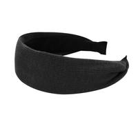 axy HR10B Serre-tête large en tissu côtelé pour femme (noir, large)