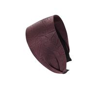 axy HR14B - Serre-tête large pour femme - En tissu gaufré aspect cuir avec motif feuilles - Magnifique bandeau pour femme - Bordeaux - Extra large