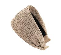 axy HR14C Serre-tête large, en tissu froissé, pour femme, beige, extra large