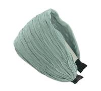 axy HR32B Serre-tête large avec tissu plissé aspect tissu - Magnifique bandeau pour cheveux - Serre-tête pour cheveux HR32B (vert clair)