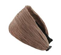 axy HR32B Serre-tête large avec tissu plissé aspect tissu - Magnifique bandeau, serre-tête pour cheveux HR32B (marron)