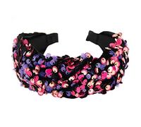 axy HR34PA Serre-tête large à paillettes avec nœud pour femme (violet multicolore)
