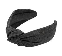 axy HR35J Serre-tête avec nœud en jean - Magnifique bandeau pour femme - Serre-tête pour cheveux - Noir