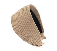 axy HR38A Serre-tête large en tissu tricoté pour femme (beige, extra large)