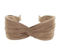 axy HRD6 Serre-tête large, avec nœud raffiné, en flanelle légère, pour femme, beige, extra large