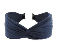axy HRD6 Serre-tête large, avec nœud raffiné, en flanelle légère, pour femme, bleu, extra large