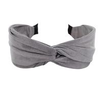 axy HRD6 Serre-tête large, avec nœud raffiné, en flanelle légère, pour femme, gris, extra large