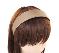 axy HRK1 Serre-tête large, recouvert de satin, look classique, vintage (beige)