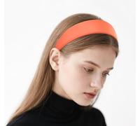 axy HRK1 Serre-tête large, recouvert de satin, look classique, vintage (orange)