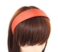 axy HRK1 Serre-tête large, recouvert de satin, look classique, vintage (orange)