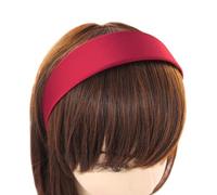 axy HRK1 Serre-tête large, recouvert de satin, look classique, vintage (rouge)