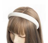 axy HRK10 Serre-tête rembourré en velours pour femme Blanc
