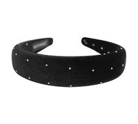 axy HRK10A Serre-tête rembourré en velours avec strass pour femme (noir, large)