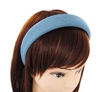 axy HRK2J Serre-tête large rembourré en tissu - Tissu denim - Magnifique bandeau pour cheveux - Bandeau pour cheveux - HRK2J - Bleu