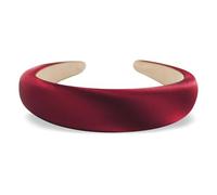 axy HRK2Ro Serre-tête rembourré en tissu de soie dans des couleurs festives élégantes pour femme (rouge foncé, large)