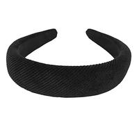 axy HRK5A Serre-tête large en velours côtelé rembourré en tissu - Magnifique serre-tête pour cheveux - Noir