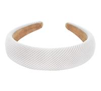 axy HRK5A Serre-tête large en velours côtelé rembourré pour femme Blanc