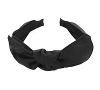 axy HRS1B - Serre-tête avec nœud - 13 x 4,5 cm - En tissu brillant - Pour femme - Style vintage - Noir