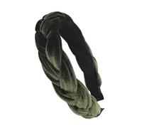 axy HRZ3 Serre-tête tressé en velours aspect tressé pour femme - Serre-tête pour femme - Serre-tête HRZ3 (vert)