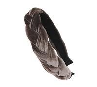 axy HRZ3 - Serre-tête tressé pour femme - En velours - Aspect tressé - Accessoire de cheveux - HRZ3 (marron, large)