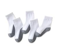 axy Lot de 5 paires de chaussettes blanches pour enfant garçon et fille, Lot de 5 - Blanches, 35-38