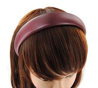 Axy Serre-tête classique vintage en cuir Rouge vin 27 cm