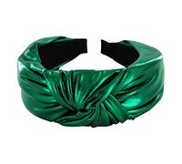 axy Serre-tête large avec nœud couleur métallique - Pour femme - Aspect métallique - Bandeau pour cheveux HR35G (vert)