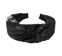 axy Serre-tête large avec nœud couleur métallique - Pour femme - Aspect métallique - Bandeau pour cheveux HR35G (noir)