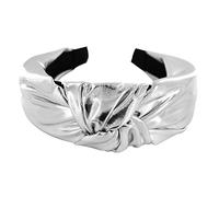 axy Serre-tête large avec nœud couleur métallique - Pour femme - Aspect métallique - Bandeau pour cheveux HR35G (argent)