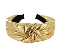 axy Serre-tête large avec nœud couleur métallique - Pour femme - Aspect métallique - Bandeau pour cheveux HR35G (doré)