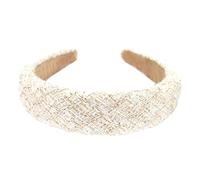 axy Serre-tête large avec tissu en tweed rembourré - Magnifique bandeau pour cheveux - Serre-tête pour cheveux HRK8 (blanc)