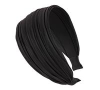 axy Serre-tête large avec tissu plissé aspect tissu bandeau femme accessoire cheveux serre-tête HR32A, Noir , 1 stück (1er Pack)