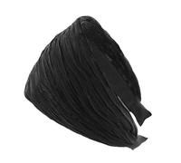 axy Serre-tête large avec tissu plissé aspect tissu - Magnifique bandeau pour cheveux HR32B (noir)