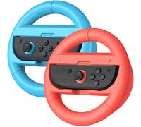 AXYBCOOL Switch 2 Lot de 2 volants compatibles avec Nintendo Switch 2 Joy Con, accessoires cadeaux pour Mario Kart (orange, bleu)