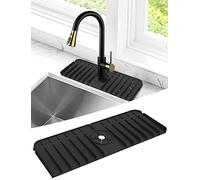 AXYWINBO Tapis de Robinet,Tapis Evier Cuisine en Silicone,14,5 x 5,3 Pouces Bac Anti-Goutte,Protecteur Anti-éclaboussures pour Cuisine,Salle de Bain,Tapis d'évier