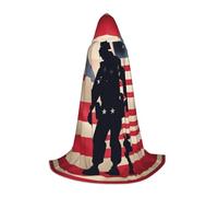 axzttupy Cape à capuche confortable avec imprimé du jour commémoratif patriotique des soldats militaires américains pour carnaval, Halloween et fêtes à thème