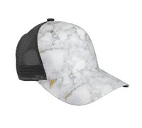 axzttupy Casquette de baseball en maille respirante avec imprimé marbre noir clair - Protection solaire - Tenue sportive d'été polyvalente