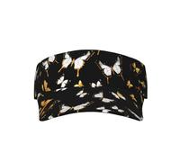 axzttupy Chapeau de protection contre les UV imprimé papillons blancs dorés et noirs - Bonnet fonctionnel absorbant la transpiration - Pour randonnée, golf, plage, confort tout au long de la journée