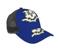axzttupy Connecticut State Flag Print Casquette de baseball en maille respirante Chapeau de protection solaire Tenue sportive d'été Utilisation polyvalente Noir