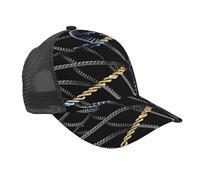 axzttupy DNA Chain Photoes Print Casquette de baseball en maille respirante Chapeau de protection solaire Tenue sportive d'été polyvalente Noir