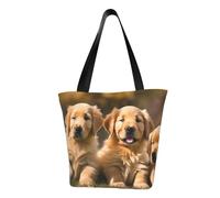 axzttupy Golden Retriever Sac à main polyvalent avec imprimé chiens chiots animaux de compagnie Sac à main d'été Sac à main Voyage Plage Shopping Accessoire élégant