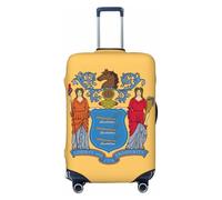 axzttupy Grande housse de valise imprimée drapeau du New Jersey - Convient à presque tous les bagages - Protection personnalisée pour bagages de voyage, Noir , L